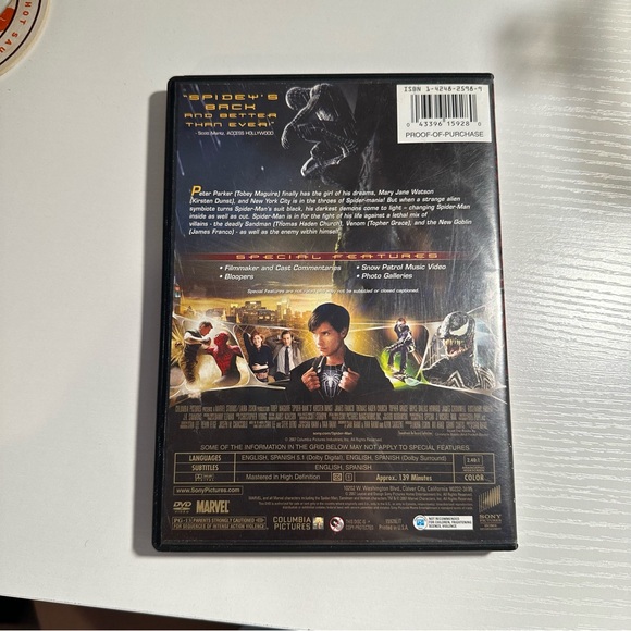 Sam Raimi Spider-Man 3 DVD - Picture 3 of 3